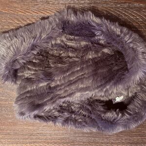 Plush Faux Fur Infinity Scarf Grey